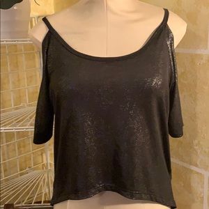 Forever21 Shimmering Peekaboo Sleeve Top